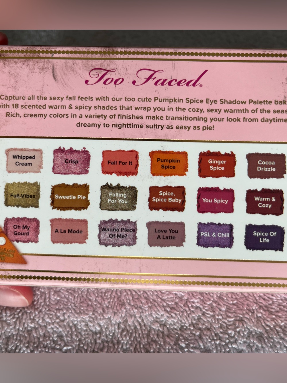 Too Faced Pink and Orange Pumpkin Spice Eyeshadow Palette - Picture 3 of 3